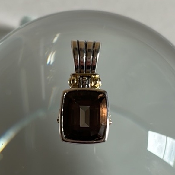 LAGOS S/S 18K gold Smoky Quartz pendant - Picture 7 of 14